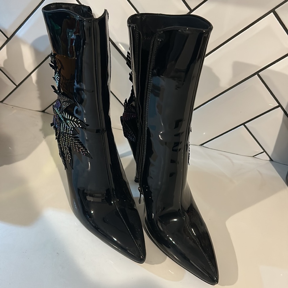 Gorgeous Patent Leather and Rhinestone Boot - Picture 4 of 4
